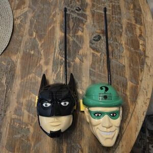 Superhero and Villain Walkie Talkie Set - Black and Green Vintage 1995